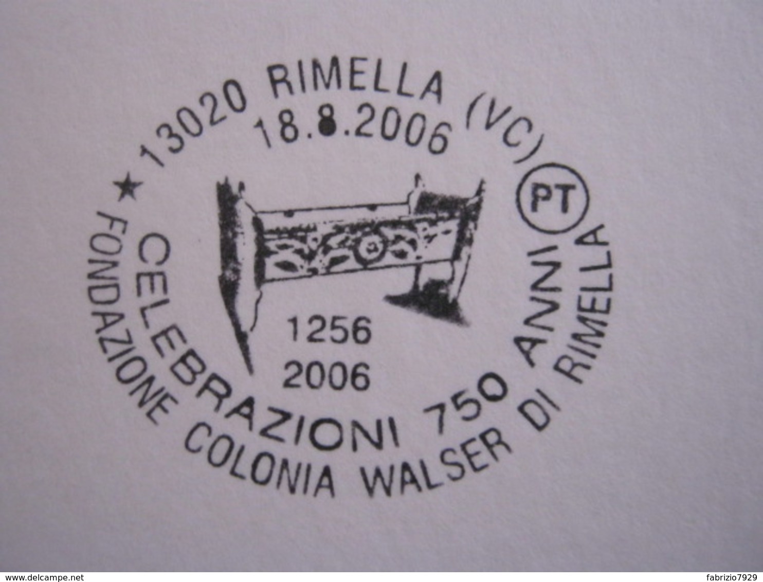 A.15 ITALIA ANNULLO 2006 RIMELLA VERCELLI VALSESIA 750 ANNI COLONIA WALSER 1256 ETNIA CULTURA CULLA ARTIGIANATO LEGNO - Altri & Non Classificati