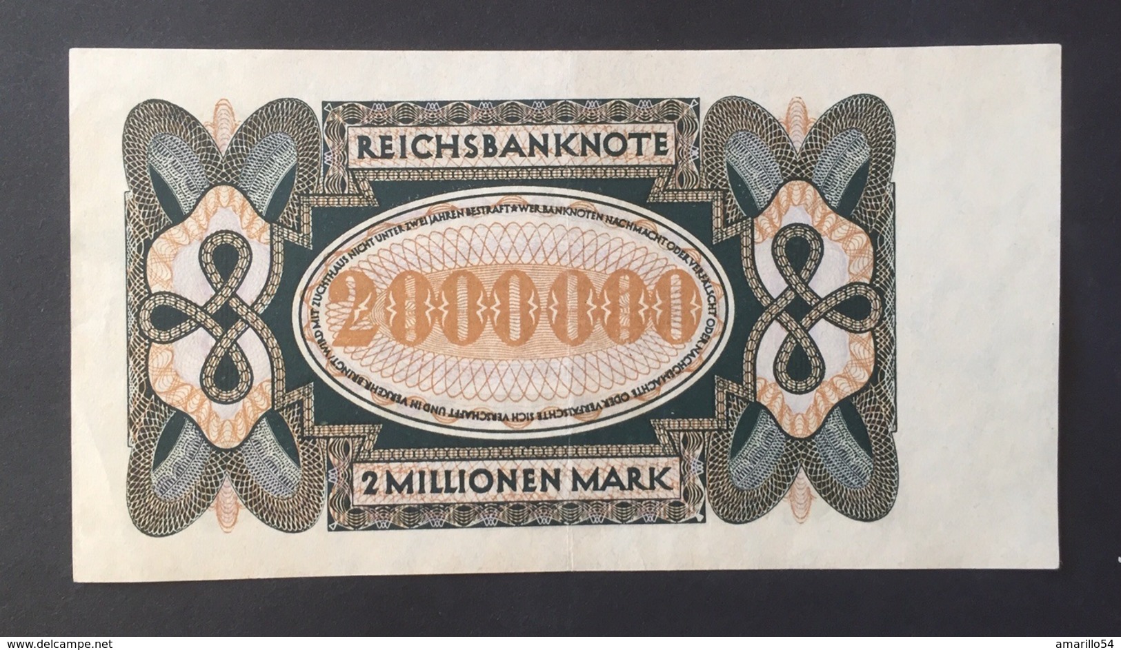 Reichsbanknote 2 Milionen Mark 1923 Erh. II - 2 Millionen Mark