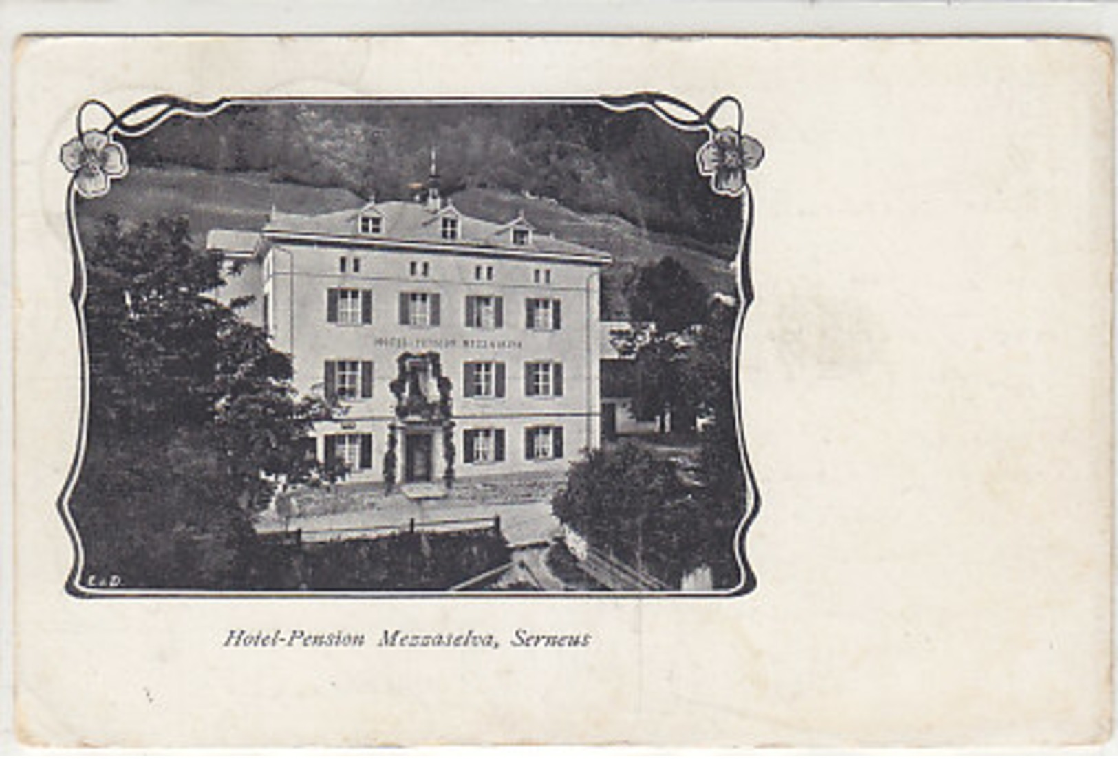 Serneus - Hotel Mezzaselva - Interessante Frankatur - 1909        (P-220-90520) - Autres & Non Classés