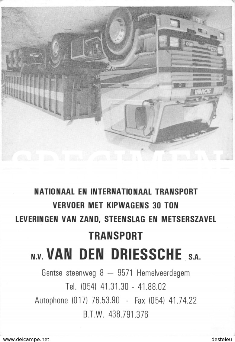 Kalender Transport Van Den Driesche - Hemelveerdegem - Lierde