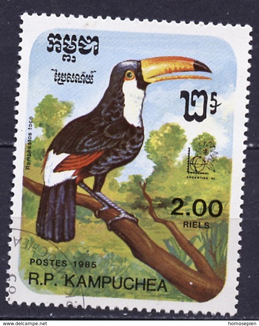 Kampuchea - Cambodge 1985 Y&T N°574 - Michel N°695 (o) - 2,00r Ramphastos Toco - Kampuchea