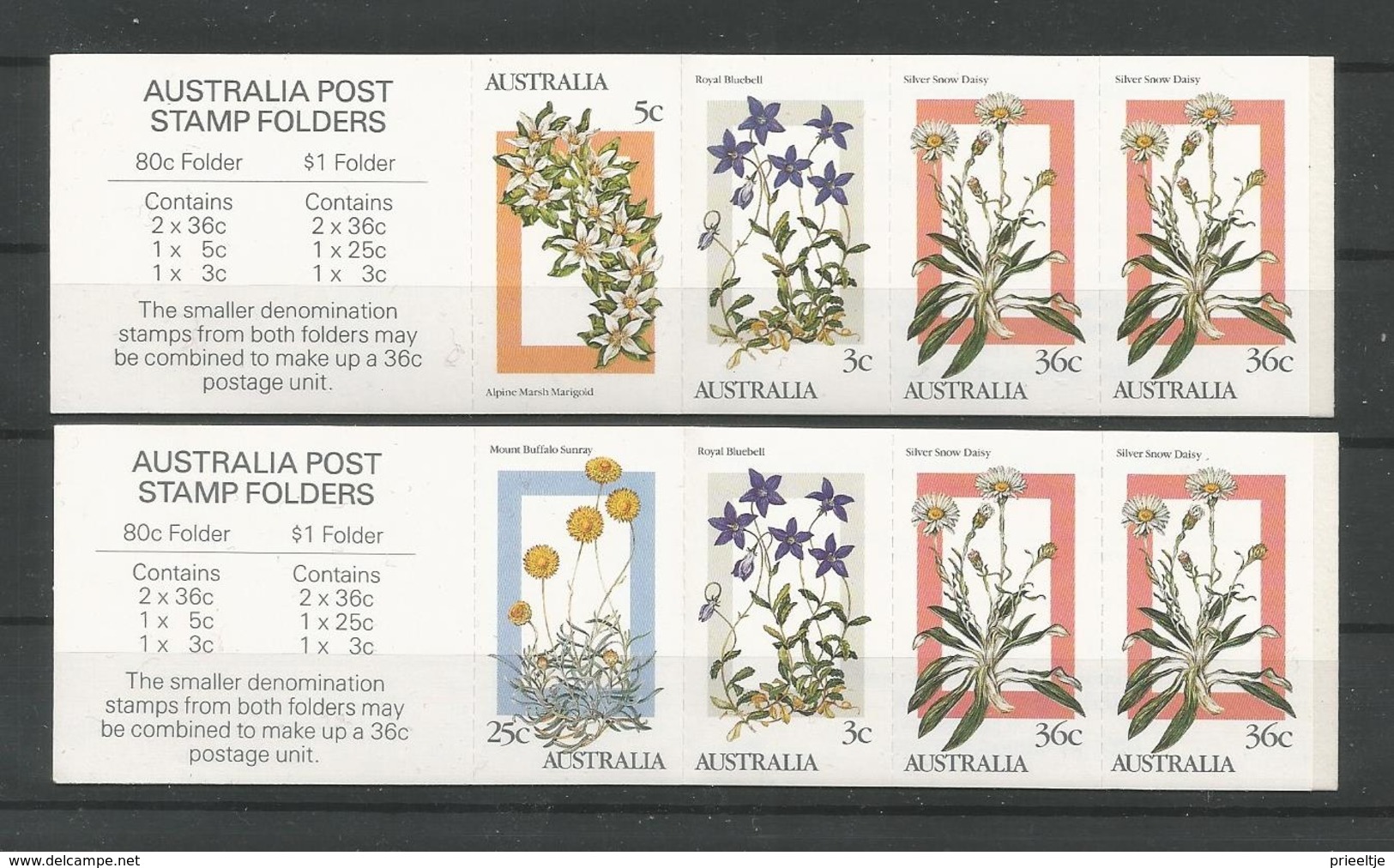 Australia 1986 Alpine Wildflowers Booklet Set Y.T. C 969I+969II ** - Booklets