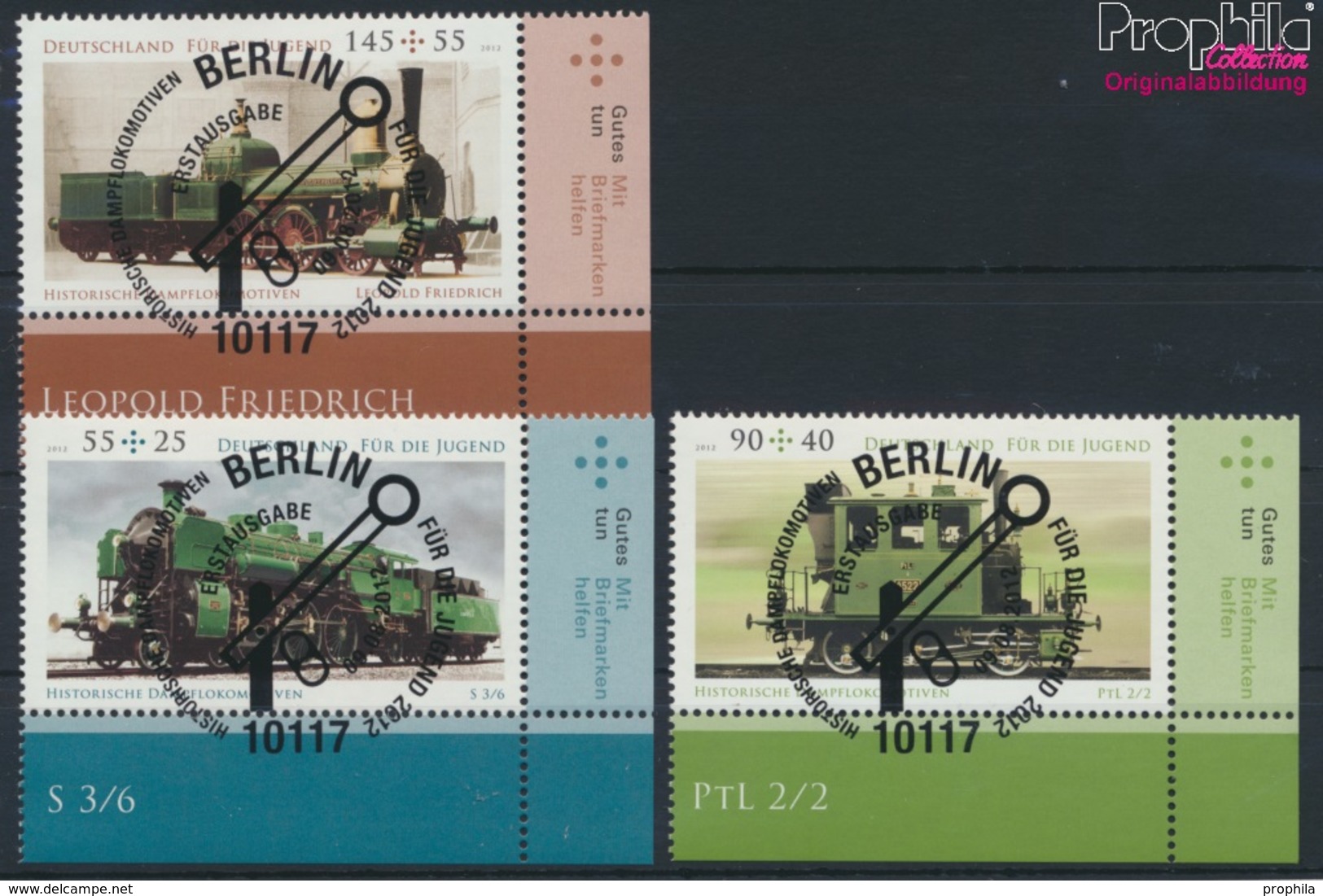 BRD Mi.-Nr.: 2946-2948 (kompl.Ausg.) Gestempelt 2012 Historische Dampflokomotiven (9272496 - Gebraucht