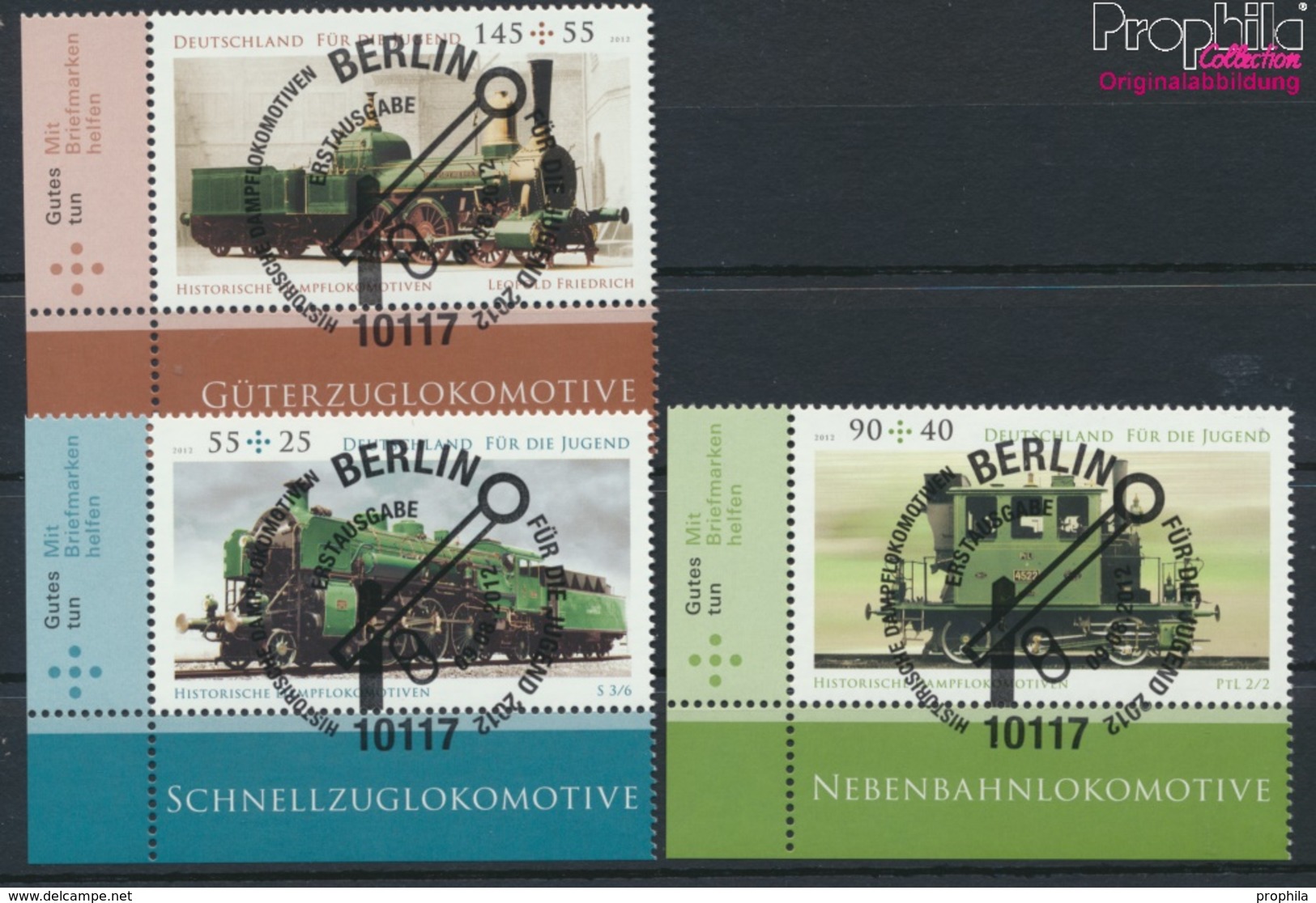 BRD Mi.-Nr.: 2946-2948 (kompl.Ausg.) Gestempelt 2012 Historische Dampflokomotiven (9336034 - Gebraucht