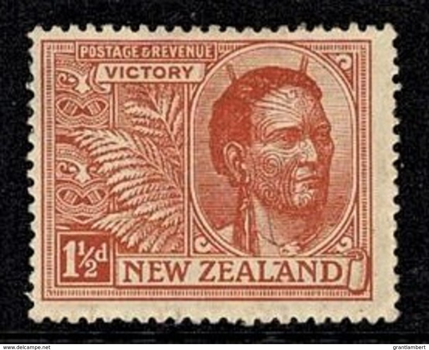 New Zealand 1920 Victory 1 1/2d Brown-orange  MH   SG 455 - Unused Stamps