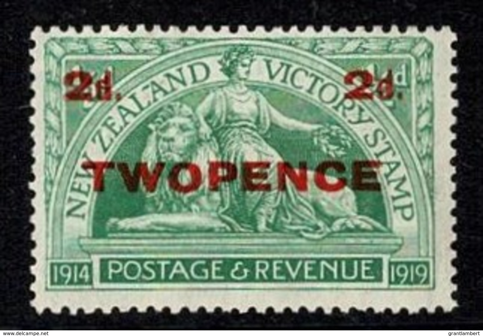 New Zealand 1922 Victory TWOPENCE SURCHARGE MH   SG 459 - Unused Stamps