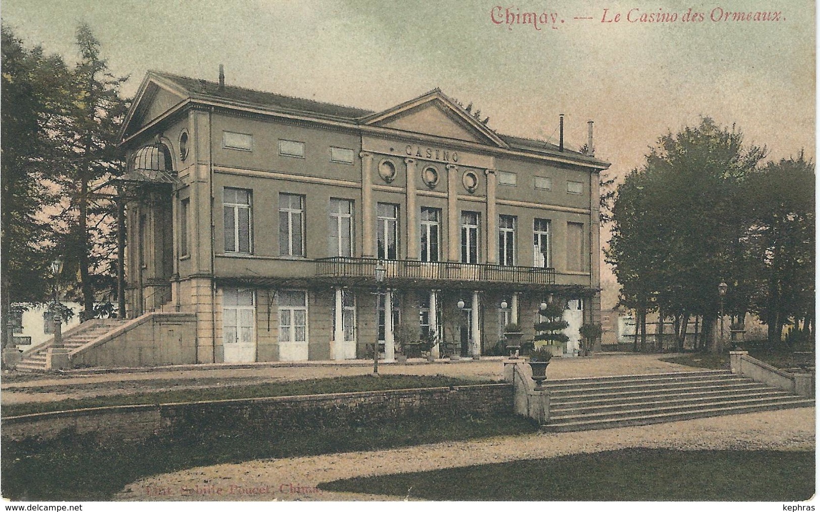 CHIMAY : Le Casino Des Ormeaux - VARIANTE COLORISEE - Cachet De La Poste 1909 - Chimay