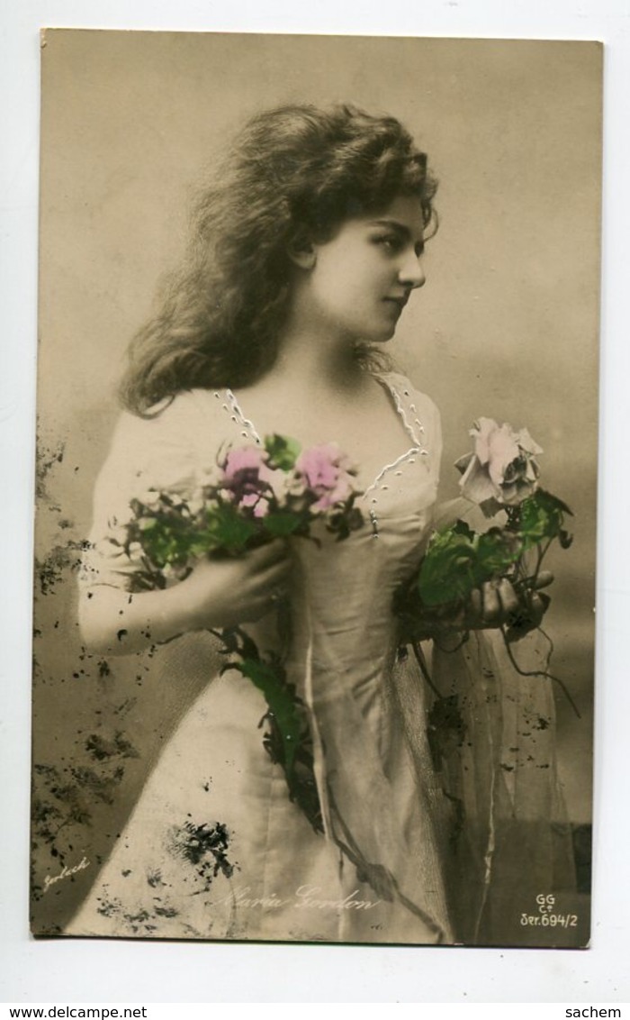 ARTISTE 1304 Maria GORDON Fleurs Roses Série 694/2 GG écrite 1909    Photographe GERLACH - Artisti