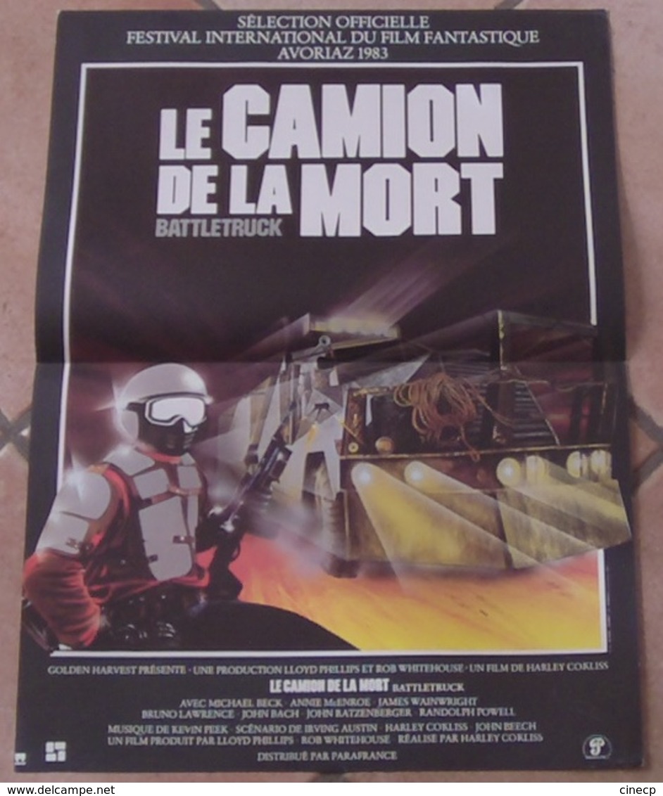 AFFICHE CINEMA ORIGINALE FILM LE CAMION DE LA MORT COKLISS BECK McENROE TB DESSIN 1982 TBE AVORIAZ - Affiches & Posters