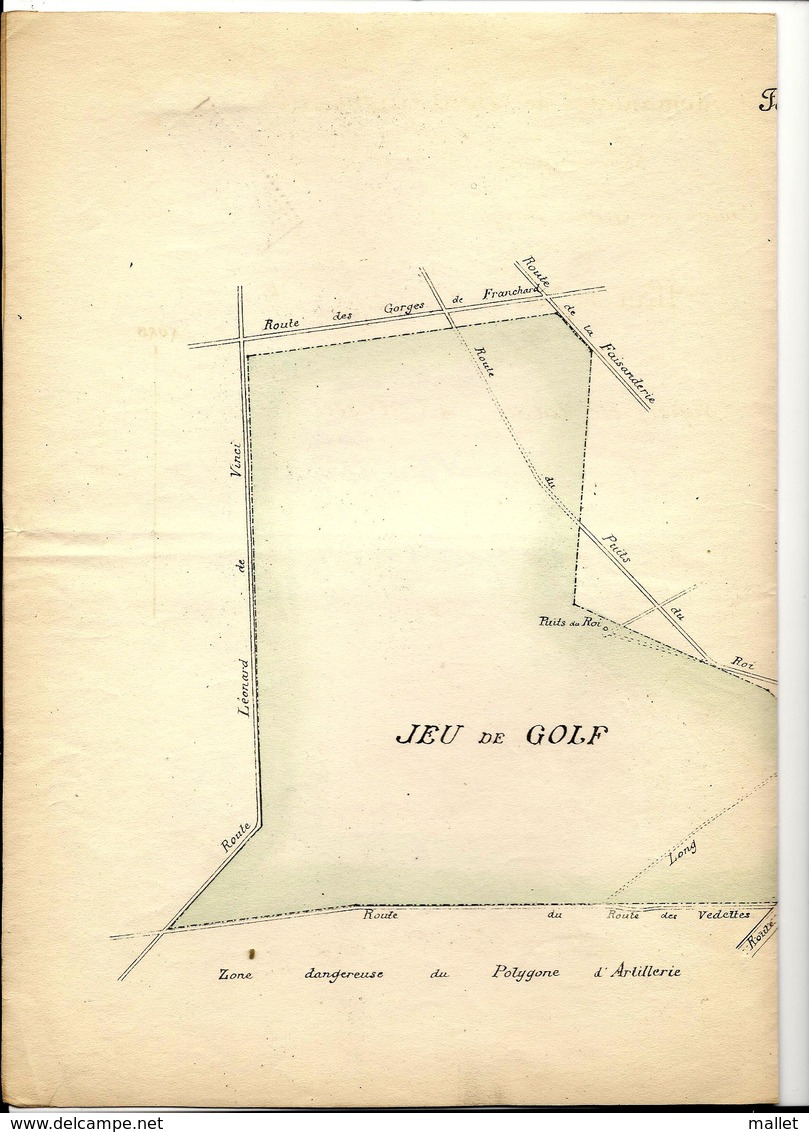 Rare : Plan Du Golf De Fontainebleau, Annexe à L'acte De 1918 - Voir Scans (format A3) - Other Plans