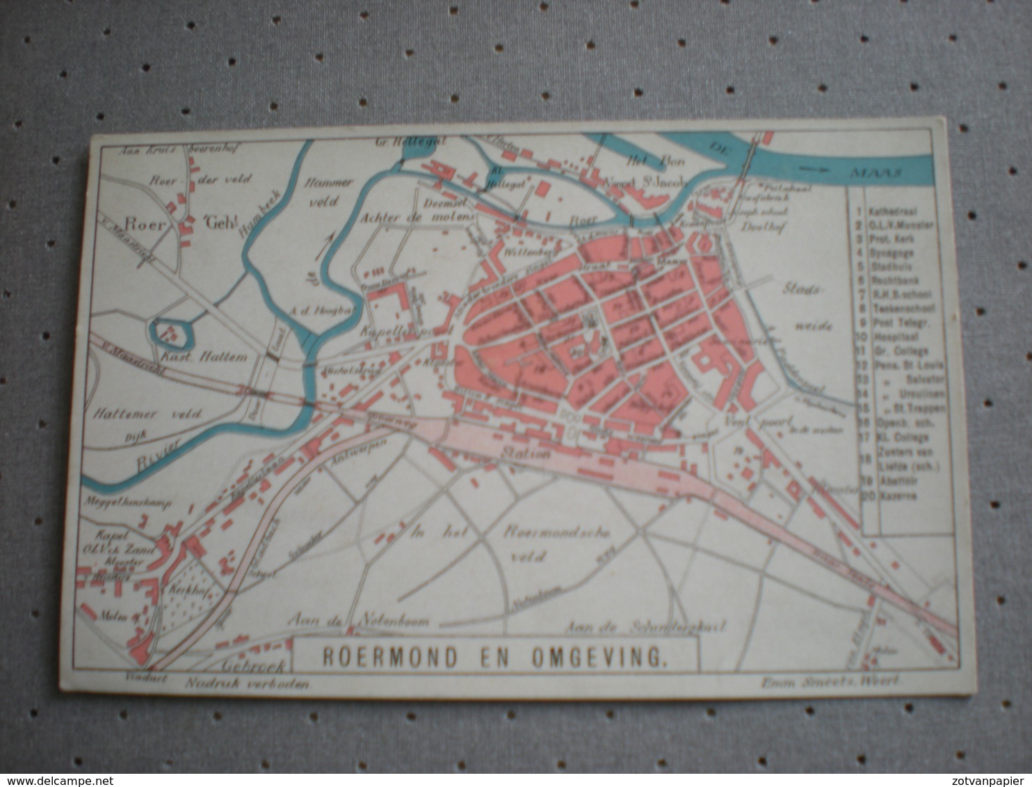 ROERMOND - PLATTEGROND - KAART, FORMAAT POSTKAART - Roermond