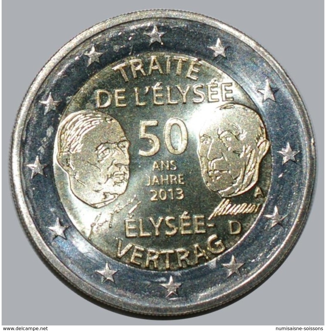 ALLEMAGNE - 2 EURO 2013 - TRAITE DE L'ELYSEE - ATELIER INDETERMINE- SUP/FDC - - Deutschland