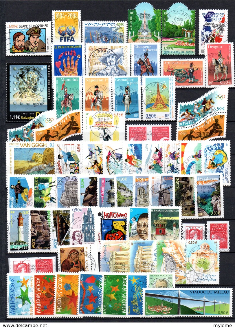 B416 Timbres De France Année 2004 Avec Oblitérations Rondes (2 Scans)  Côte 96 Euros. Très Sympa !!! - Collections (en Albums)