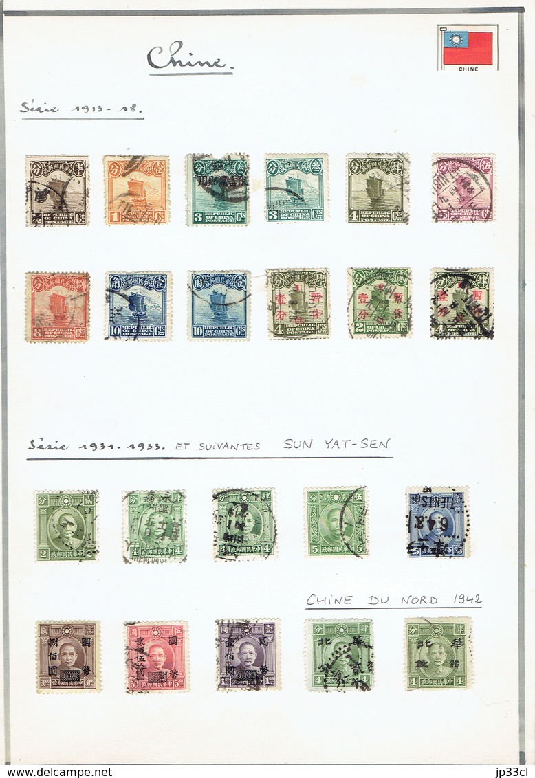 Small Collection Of +/- 300 Old Stamps (o) From China - Autres & Non Classés