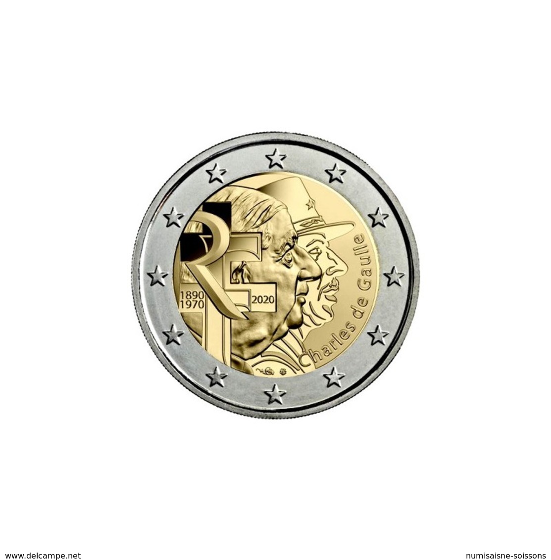 FRANCE - 2 EURO 2020 - GENERAL CHARLES DE GAULLE - SPL - France