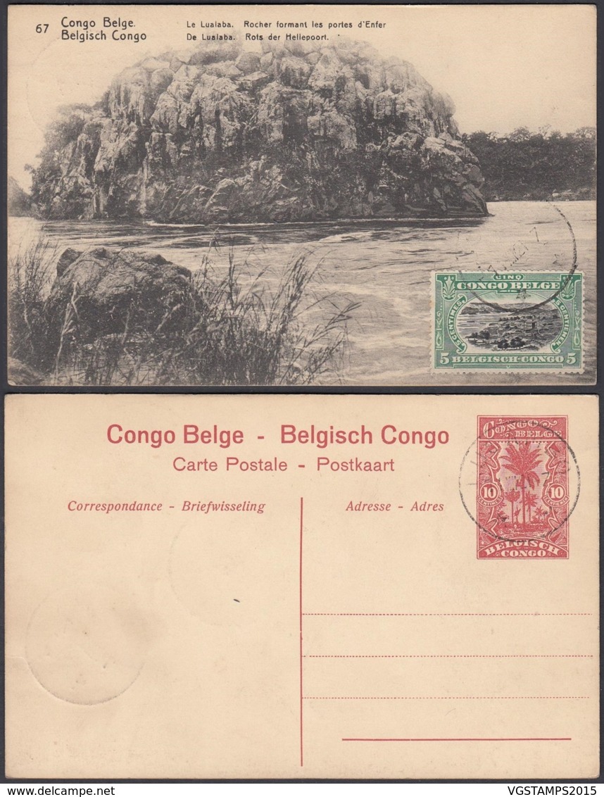 CONGO EP VUE 10C ROUGE "N°67 Le Lualaba-Rocher Formant Les Portes D'Enfer" (DD) DC6996 - Stamped Stationery