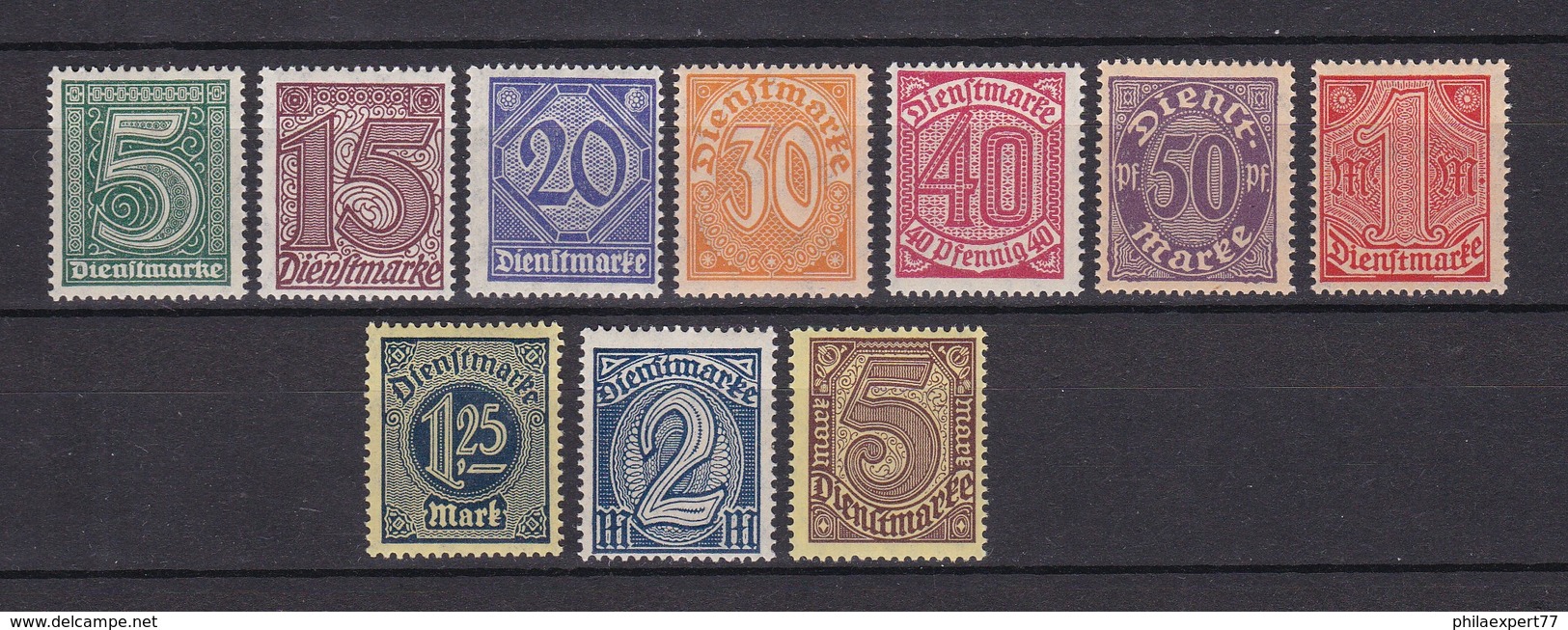 Deutsches Reich - Dienstmarken - 1920 - Michel Nr. 23+25/33 - Postfrisch - 41 Euro - Ungebraucht