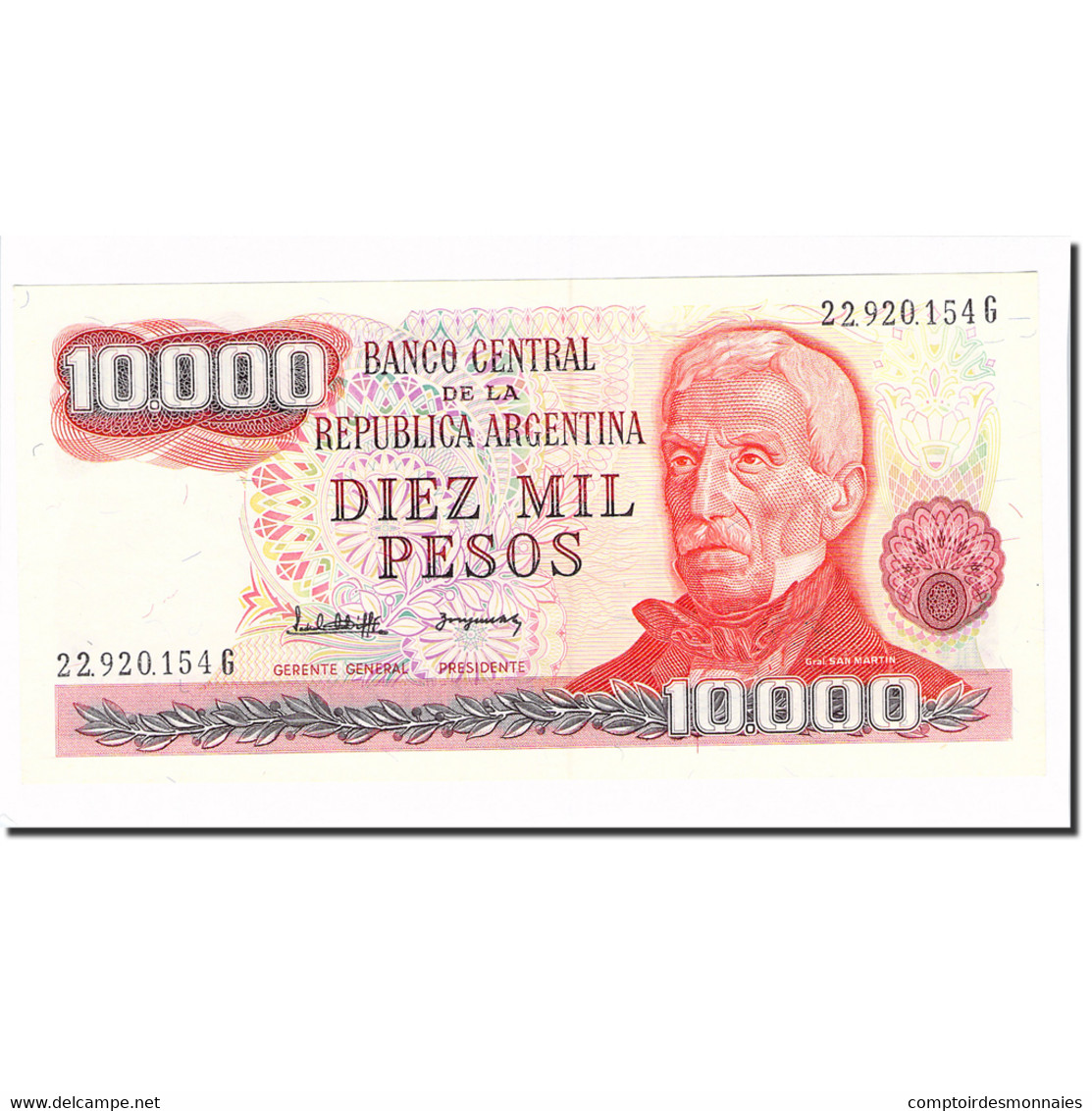 Billet, Argentine, 10,000 Pesos, KM:306b, SPL - Argentine