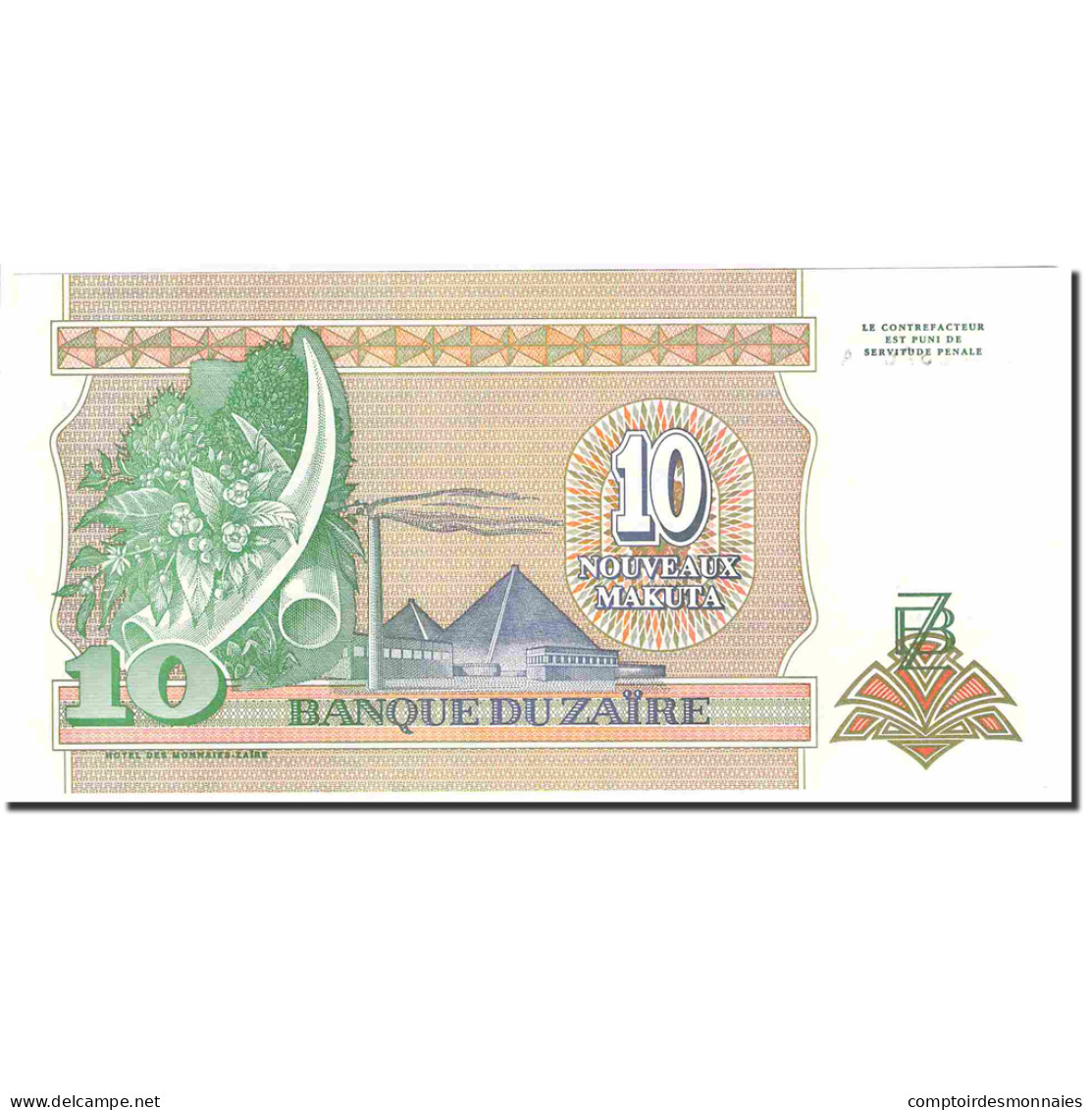 Billet, Zaïre, 10 Nouveaux Makuta, 1993, 1993-06-24, KM:49, NEUF - Zaïre