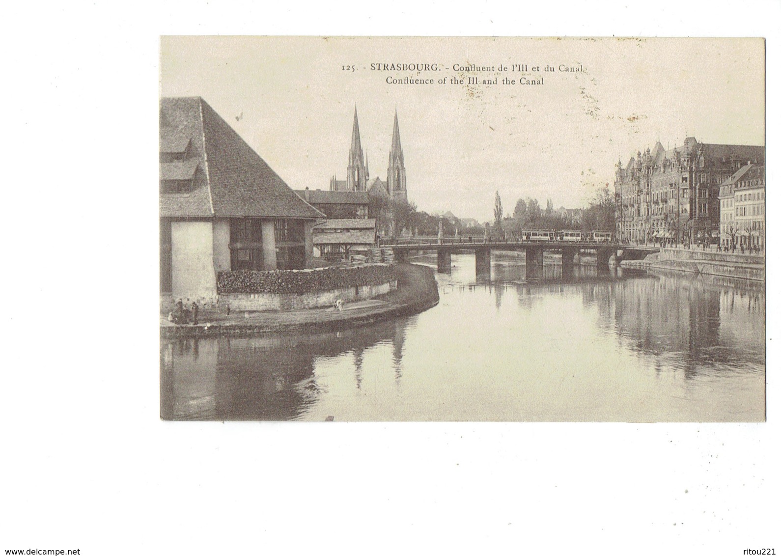 Cpa - 67 - Strasbourg - Confluent De L'Ill Et Du Canal - Tramway - 1923 - N°125 - Bois Scierie ? - Strasbourg