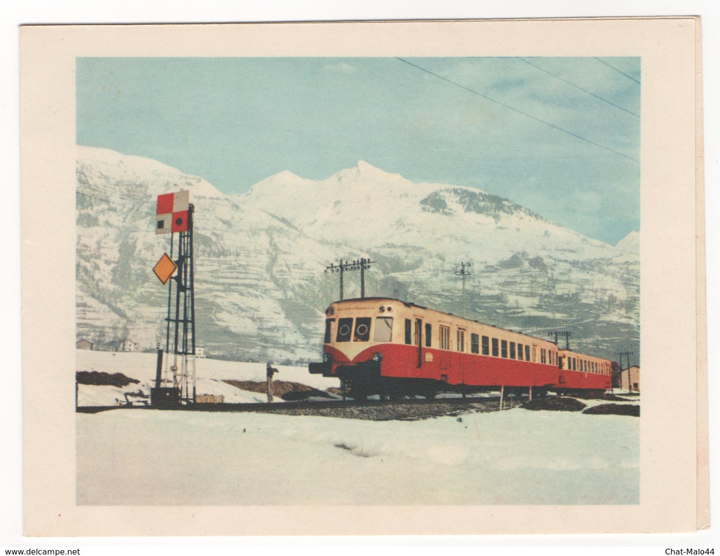 Chemin De Fer - Autorail De 600 Cv. à Bourg-Saint-Maurice. (cl. Breton). Carte De Voeux En Couleurs - Autres & Non Classés