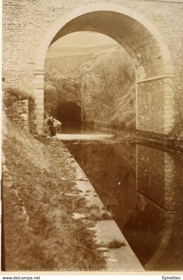 PHOTO XIXe 19e Siècle 12X17 Cm, TARTARAS (Loire), Canal De RIVE-DE-GIER à GIVORS, Le Rocher Percé, Tunnel, 1899 - Anciennes (Av. 1900)