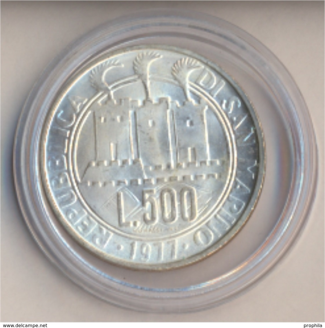 San Marino KM-Nr. : 71 1977 Stgl./unzirkuliert Silber 1977 500 Lire Vogel (9157932 - San Marino