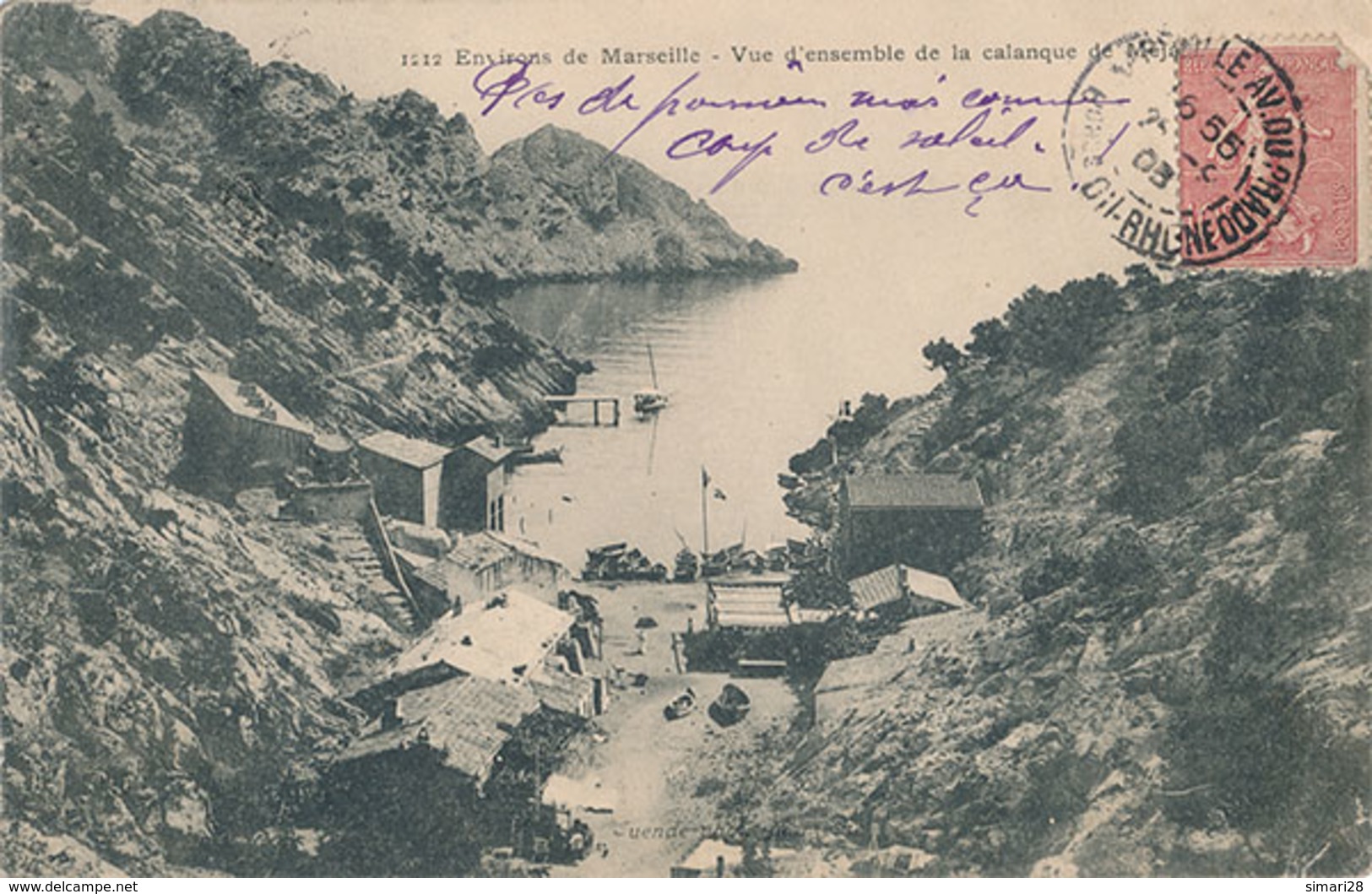 ENVIRONS DE MARSEILLE - N° 1212 - VUE D'ENSEMBLE DE LA CALANQUE DE MEJEAN ? - Quatieri Sud, Mazarques, Bonneveine, Pointe Rouge, Calanques