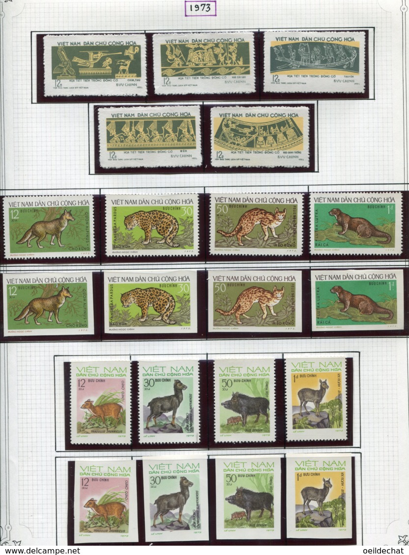 16920 VIET-NAM Du NORD Collection Vendue Par Page N°781/5, 786/9, 786/9N.D, 790/3, 790/3N.D *  1973    TB - Viêt-Nam