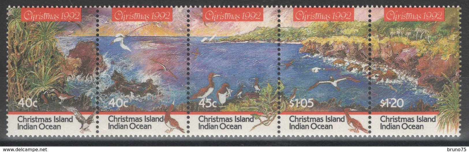 Christmas Island - YT 381-385 ** MNH - 1992 - Noël - Christmas Island