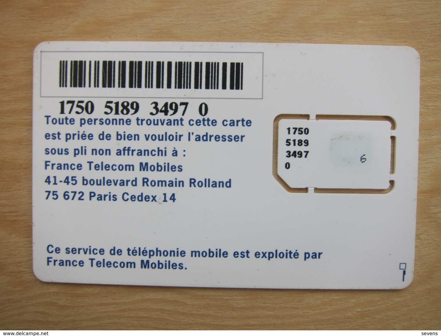 France Telecom Mobiles GSM SIM Card, Fixch Chip - Unclassified