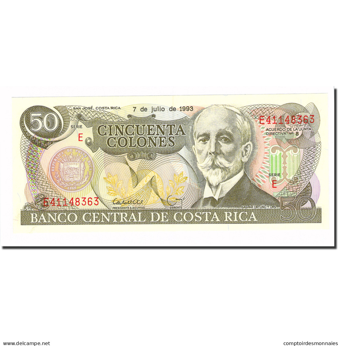 Billet, Costa Rica, 50 Colones, 1993, 1993-07-07, KM:257a, SPL - Costa Rica