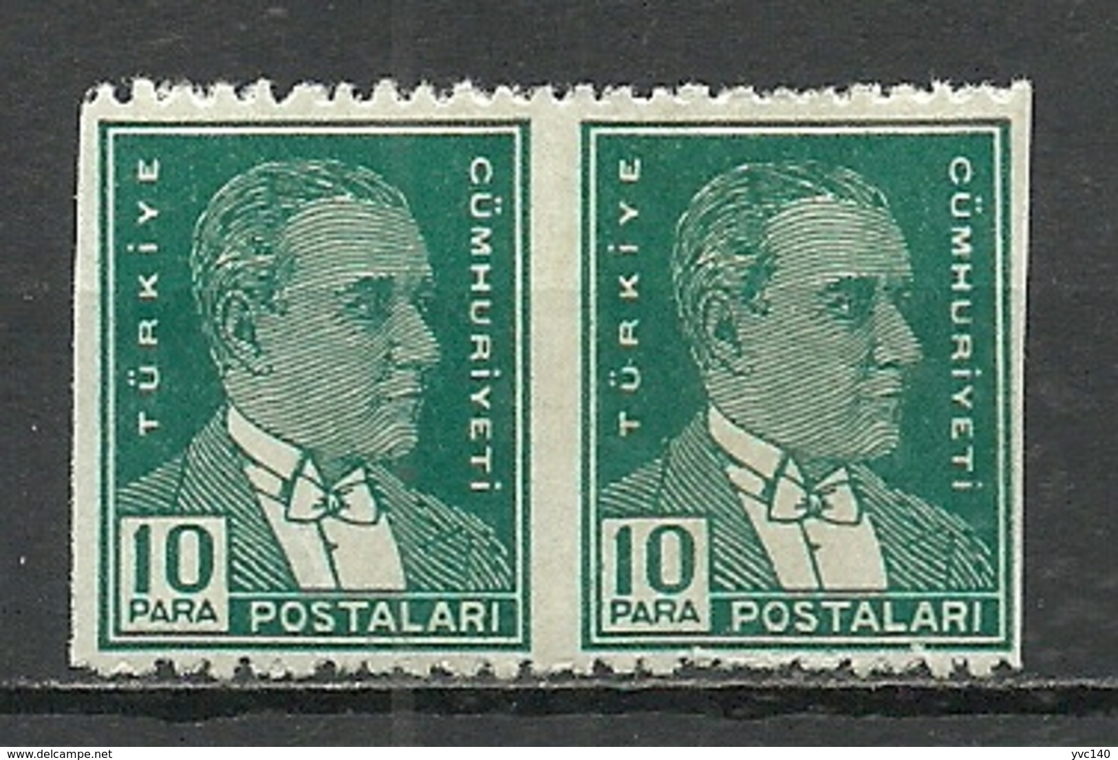 Turkey; 1931 1st Ataturk Issue Stamp 10 P. ERROR "Partially Imperf." - Neufs