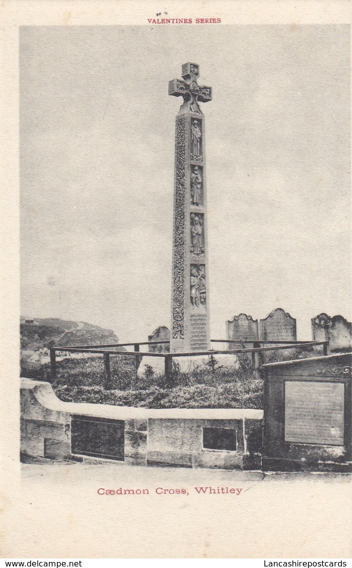 Postcard Caedmon Cross Whitley [ Should Say Whitby ] Victorian Celtic Cross My Ref  B13967 - Whitby