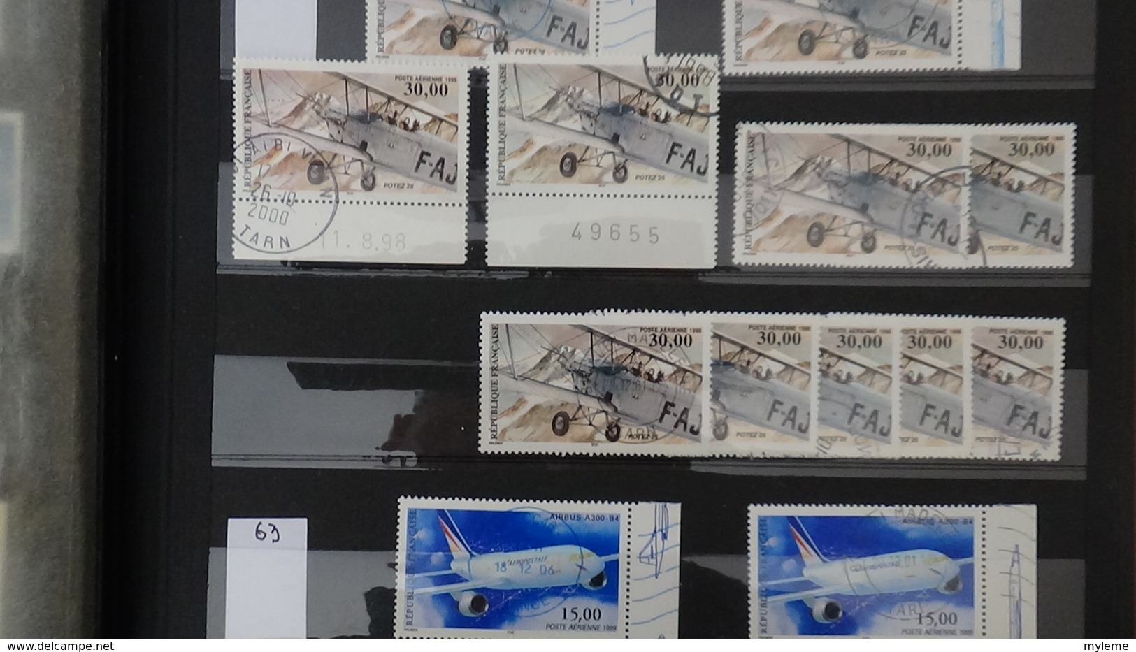 B422 Mini stock de timbres de France oblitérésPA dont 1ère plaquette **  (côte seule 380 euros) Très sympa !!!