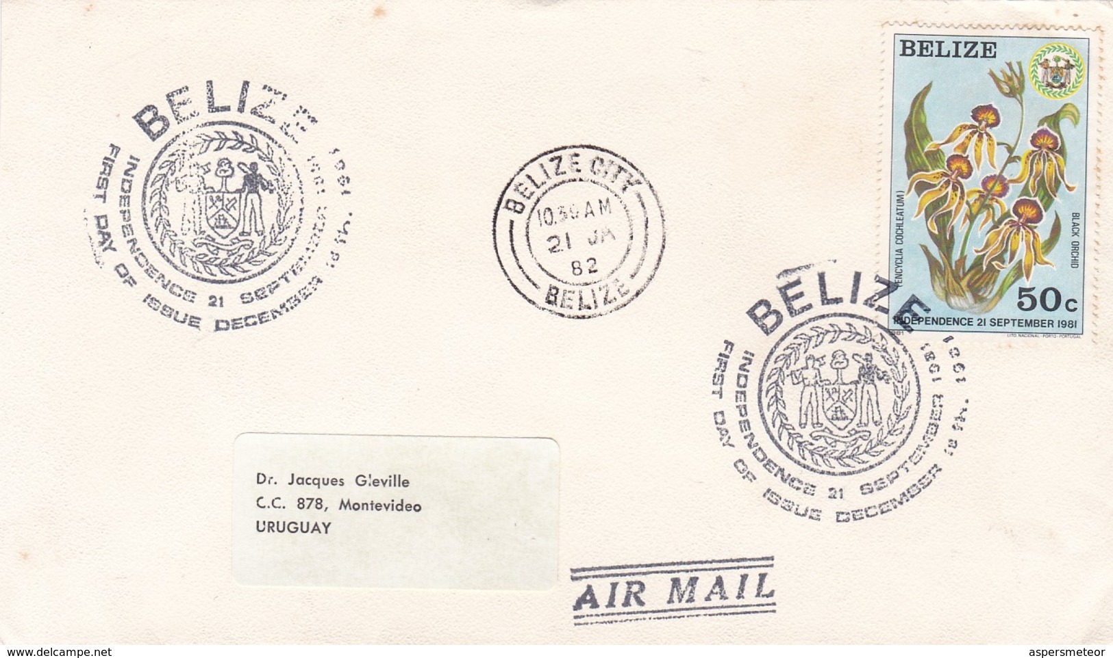 INDEPENDENCE, 21 SEPTEMBER 1981. BELIZE 1982 FDC -LILHU - Belize (1973-...)