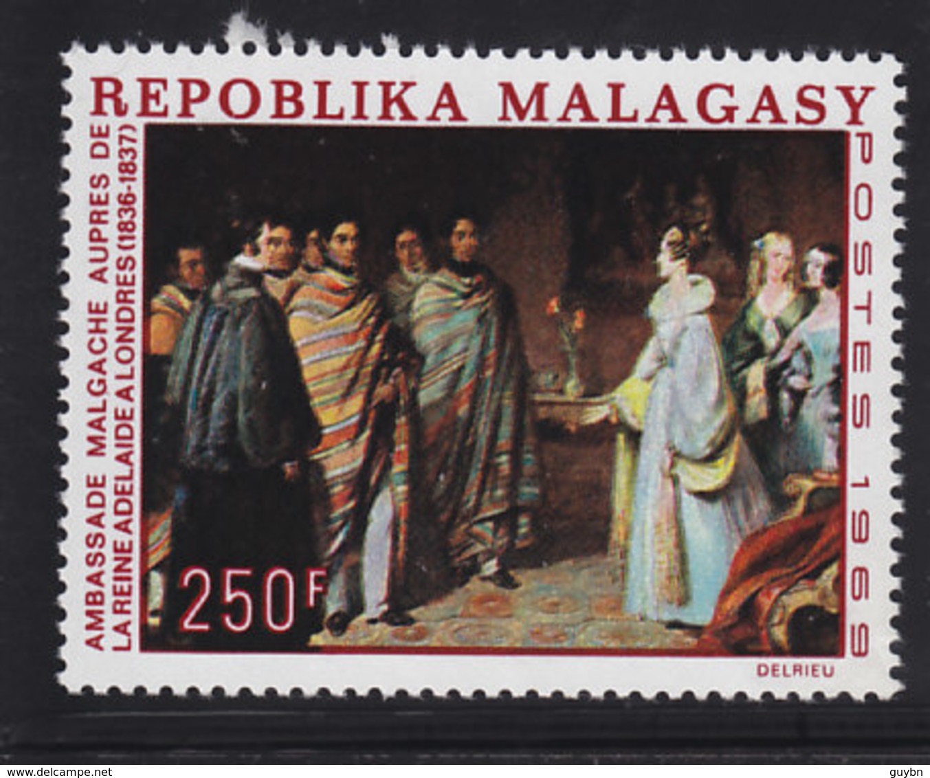 # Madagascar Malagasy .. YT 460  ** SC ..La Reine Adelaide à Londres, Tableau .. Cote 6.50 E - Madagascar (1960-...)