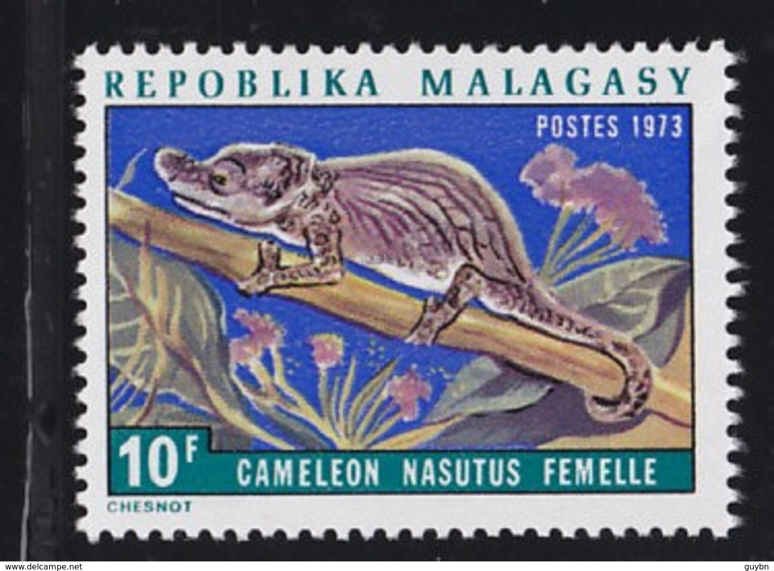 # Madagascar Malagasy .. YT 525  ** SC .. Cameleon Lezard .. Cote 0.50 € - Madagascar (1960-...)