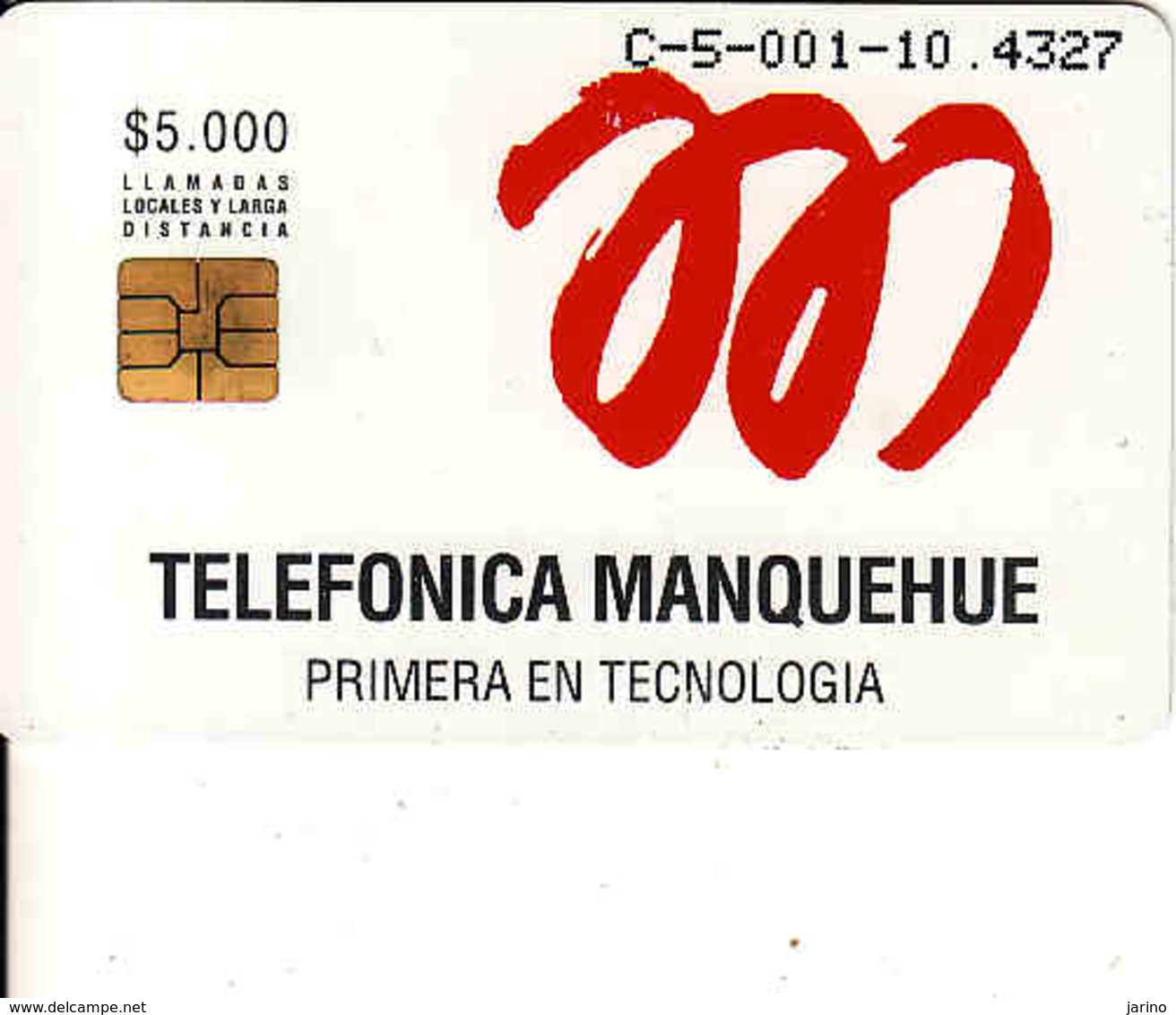 Chile, Telefonica Manquehue, Trial Chip Card Primera En Tecnologia - Chili