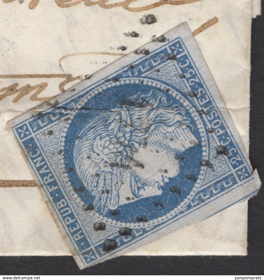CHARENTE INFERIEURE (16) : Pli Avec 25c Bleu Céres Oblt PC 1774 + CàD Type 15 De LOULAY 1852 - 1849-1876: Klassieke Periode