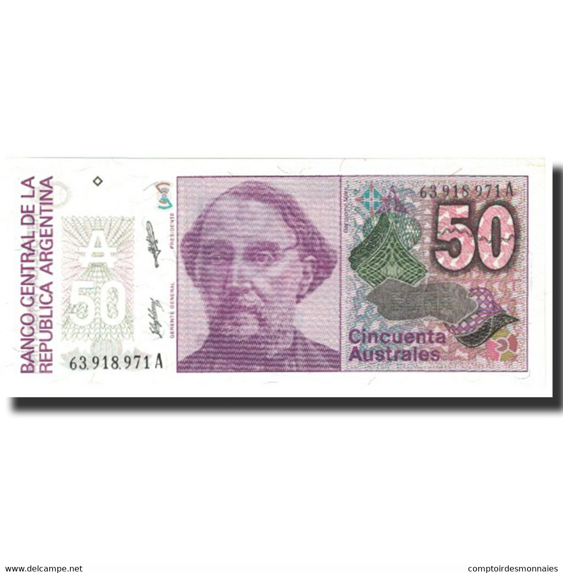 Billet, Argentine, 50 Australes, Undated (1986), KM:326b, NEUF - Argentine