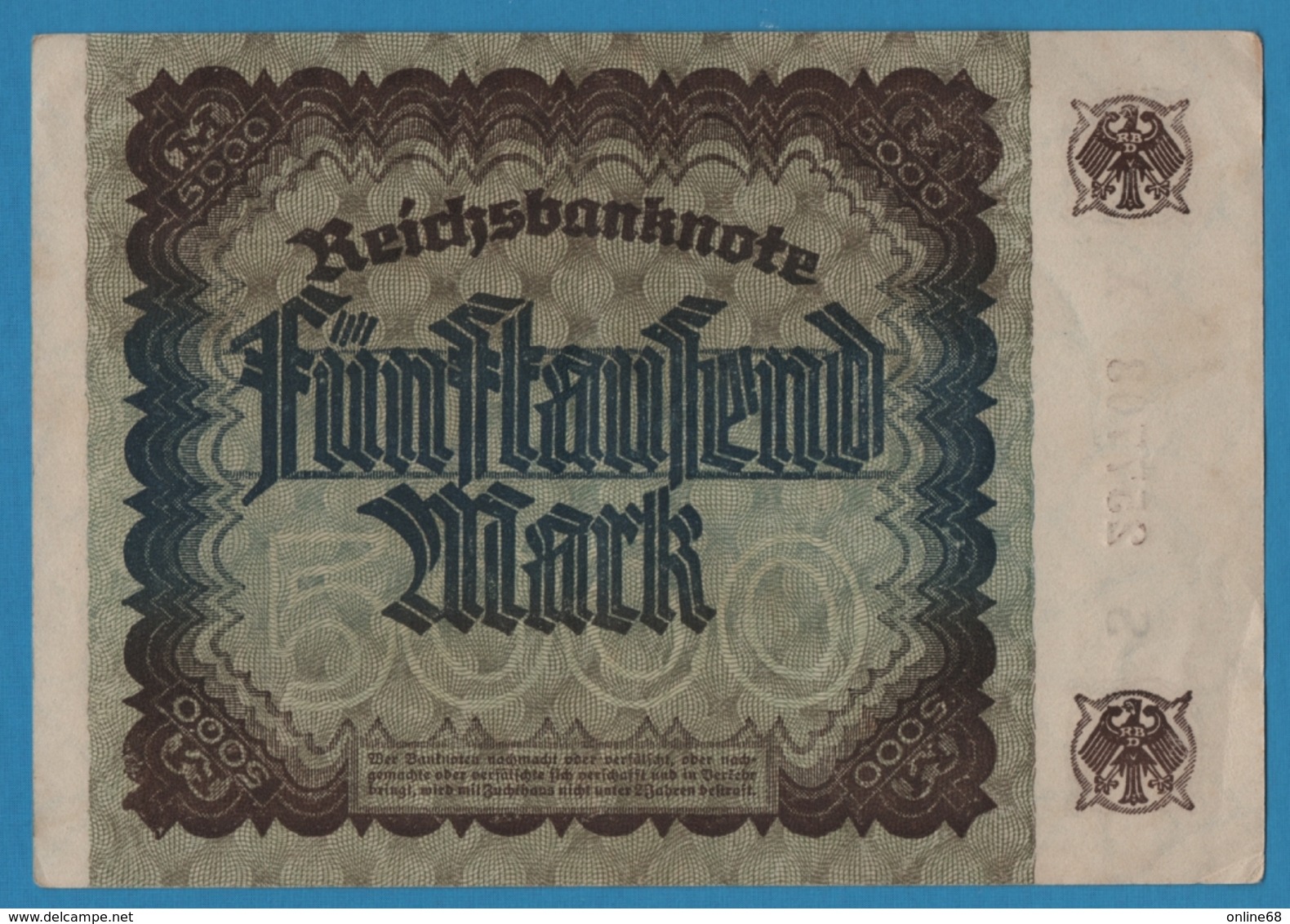 DEUTSCHES REICH 5000 Mark 02.12.1922	# S257703X P# 81c - 5.000 Mark