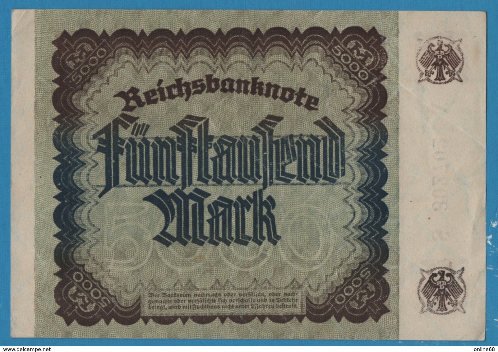 DEUTSCHES REICH 5000 Mark 02.12.1922	# S302702X  P# 81c - 5.000 Mark