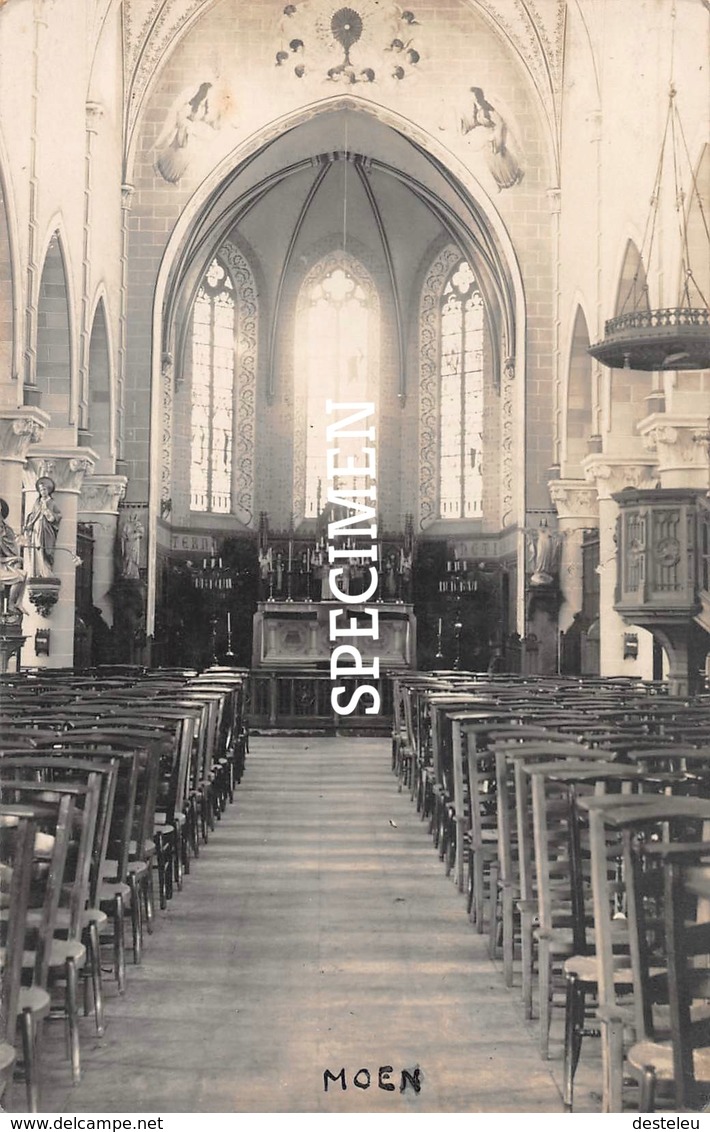 Fotokaart Binnenzicht Kerk - Moen - Avelgem ? - Zwevegem