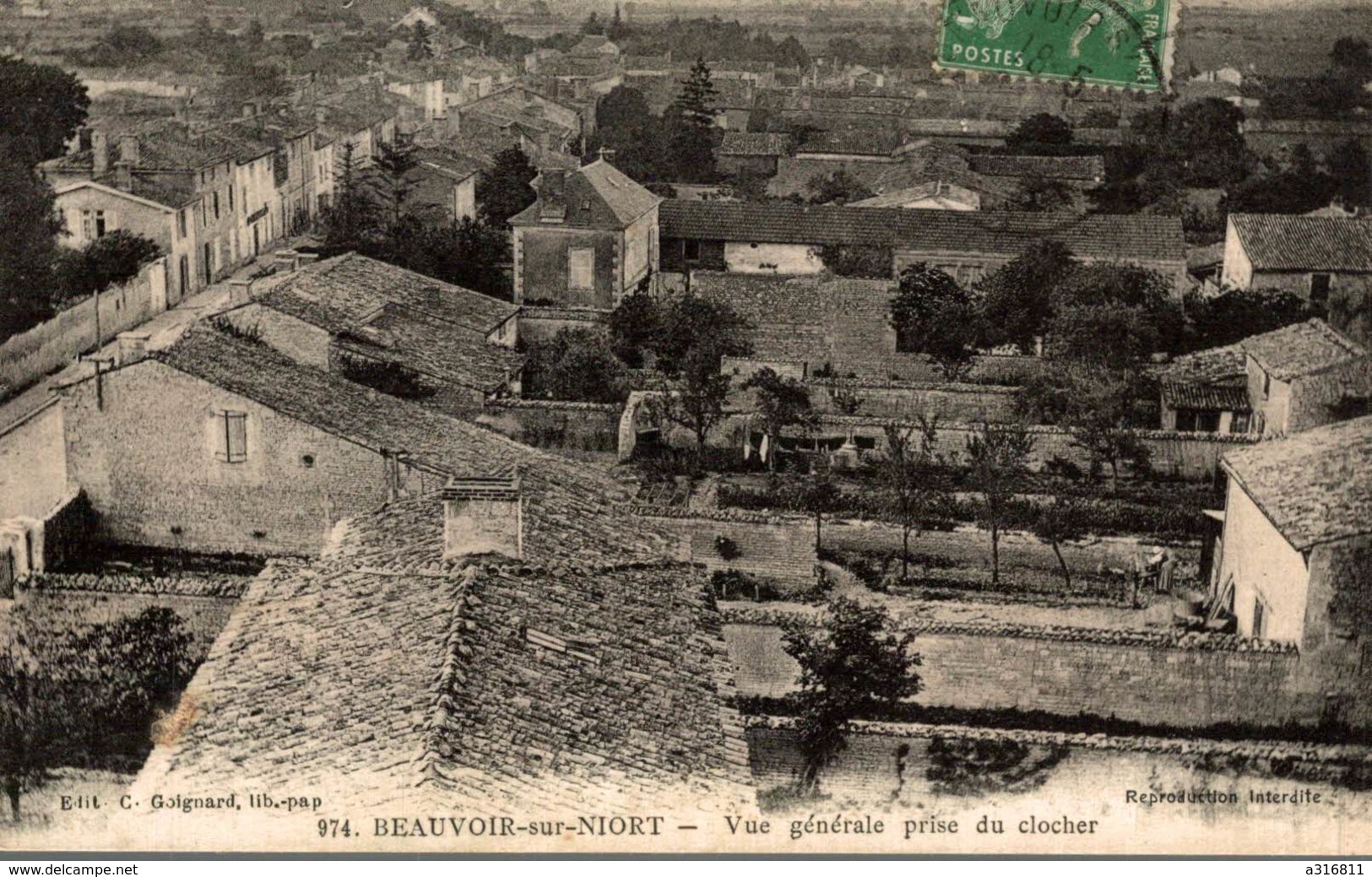 BEAUVOIR SUR NIORT VUE GENERALE PRISE DU CLOCHER - Beauvoir Sur Niort