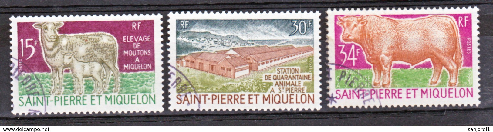 Saint Pierre Et Miquelon  407/409 Elevage Oblitérés TB Used Cote 24 - Usati