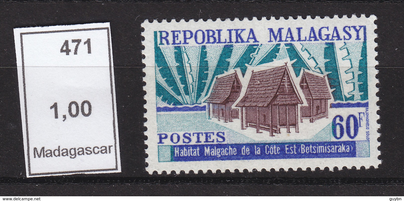 # Madagascar Malagasy .. YT  471 ** SC  Habitat Hutte - Madagascar (1960-...)