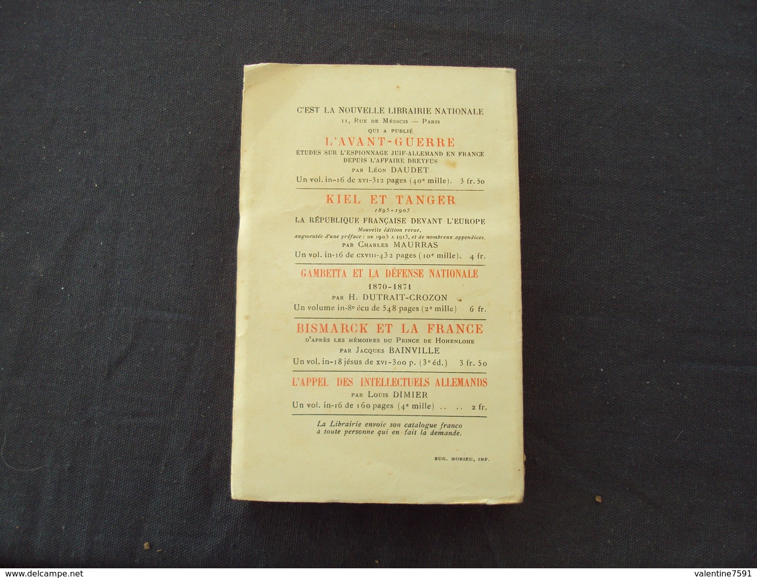 1916- Livre ancien de J. BAINVILLE -"histoire de deux peuples, la france et l'empire allemand" en l'état - net 10 euros