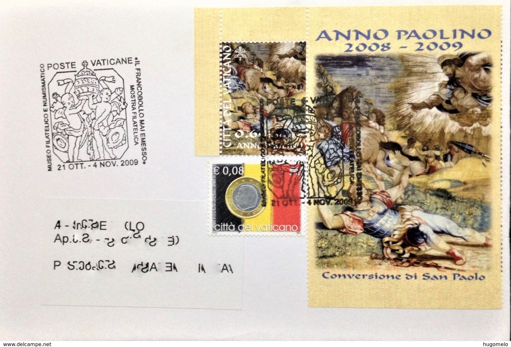 Vatican, Circulated Cover To Portugal, "Museums", "Coins On Stamps", "Painting", "Saints", "St. Paul", 2009 - Brieven En Documenten