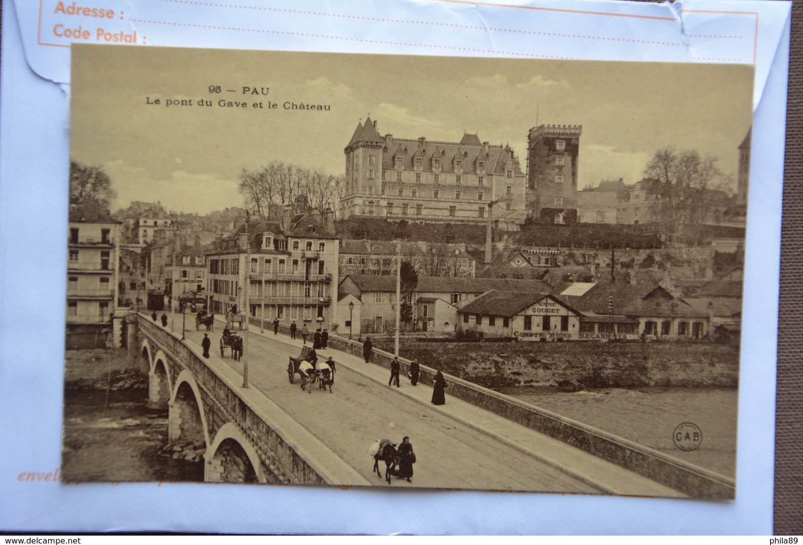 PAU-le Pont Du Gave Et Le Chateau-offerte Par Chocolat Vinay-papier Glace - Pau